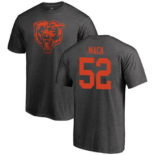 Chicago Bears Men Ash Khalil Mack One Color NFL Football #52 T Shirt->nfl t-shirts->Sports Accessory